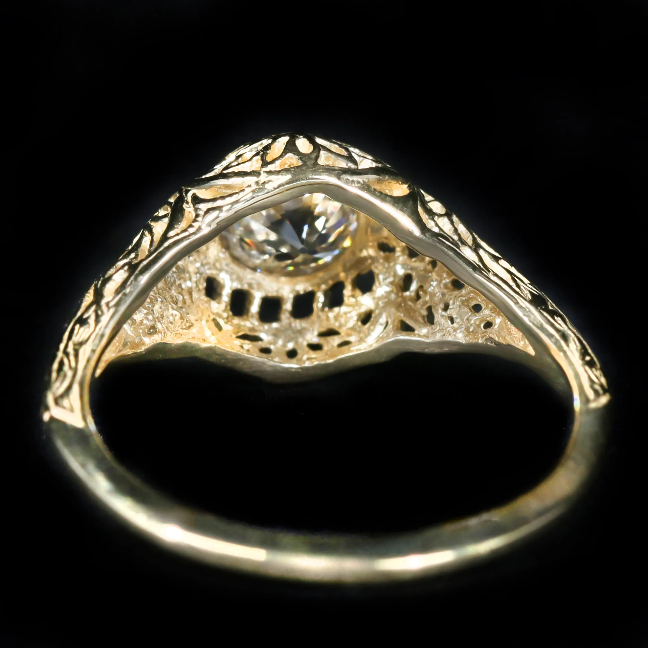 14K Yellow Gold 0.82 Carat Old European Cut Diamond Engagement Ring