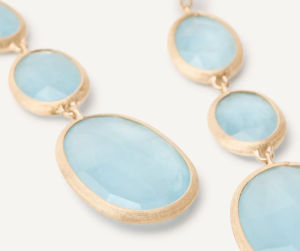 18K Yellow Gold Aquamarine Statement Earrings