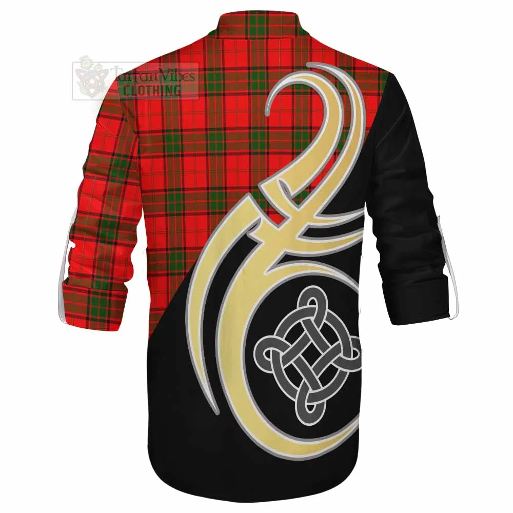 Adair Tartan Ghillie Kilt Shirt with Family Crest and Celtic Symbol Style