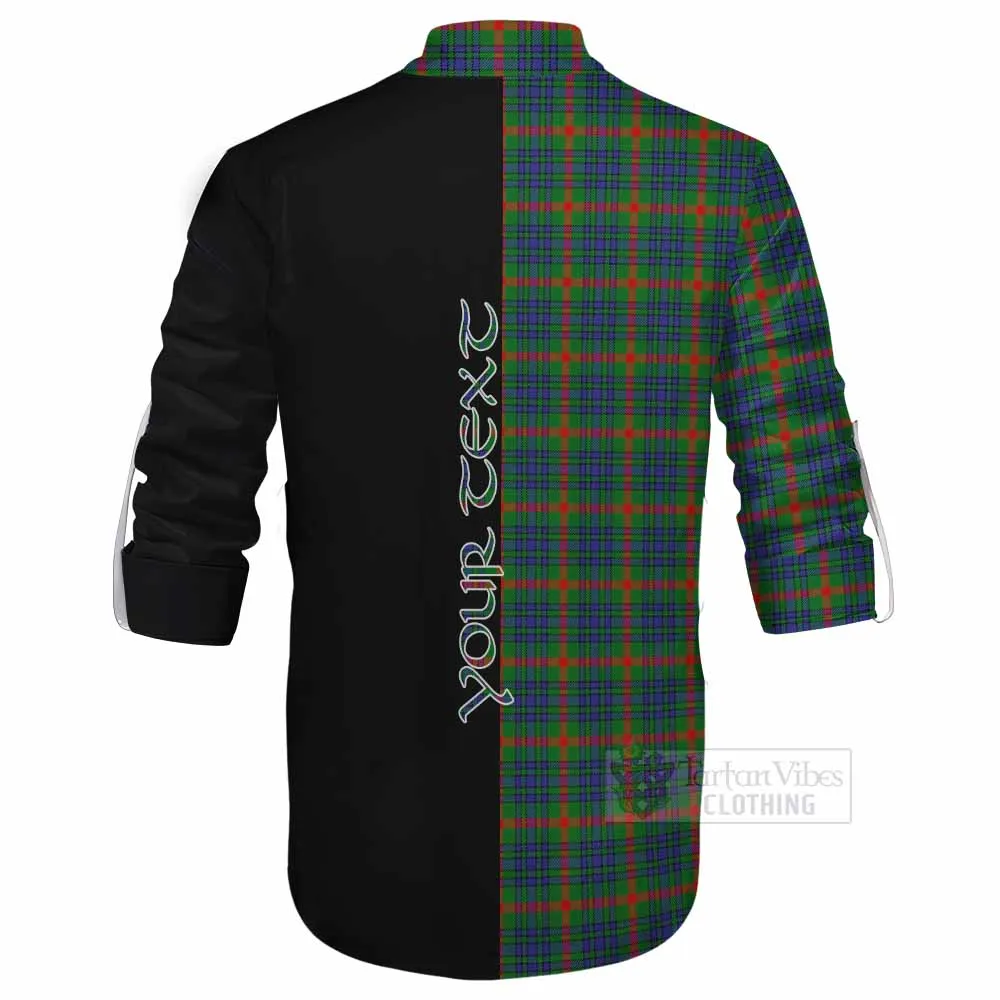 Aiton Tartan Ghillie Kilt Shirt with Family Crest and Half Of Me Style