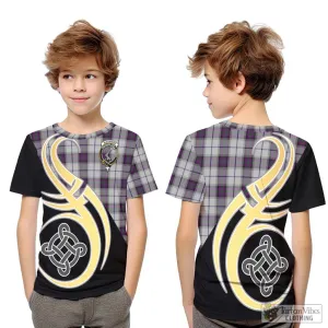 Alexander of Menstry Dress Tartan Kid T-Shirt with Family Crest and Celtic Symbol Style