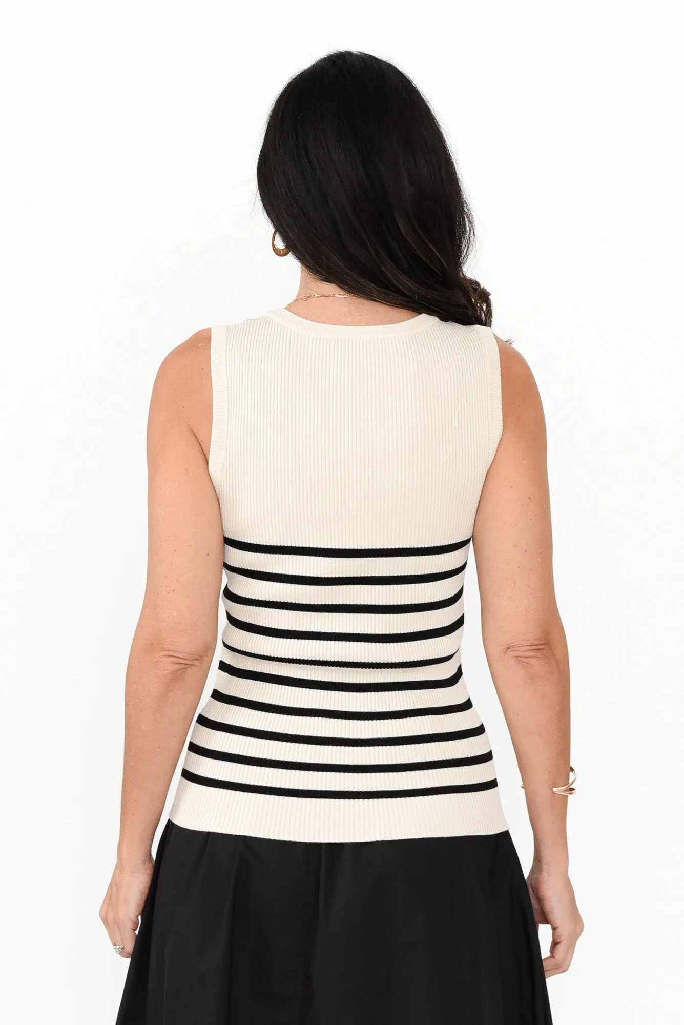 Amba Black Stripe Ribbed Tank