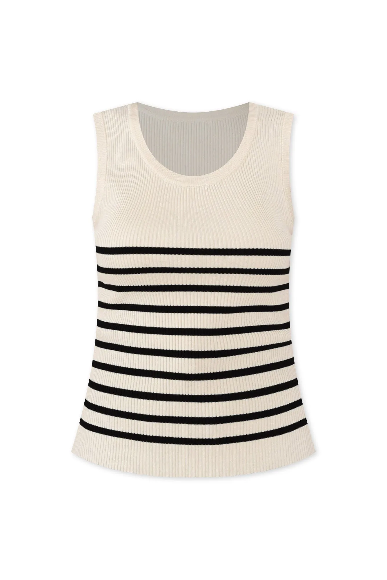 Amba Black Stripe Ribbed Tank