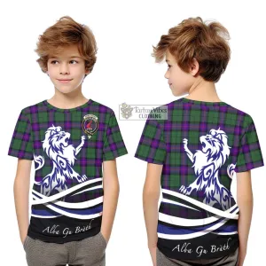 Armstrong Modern Tartan Kid T-Shirt with Alba Gu Brath Regal Lion Emblem