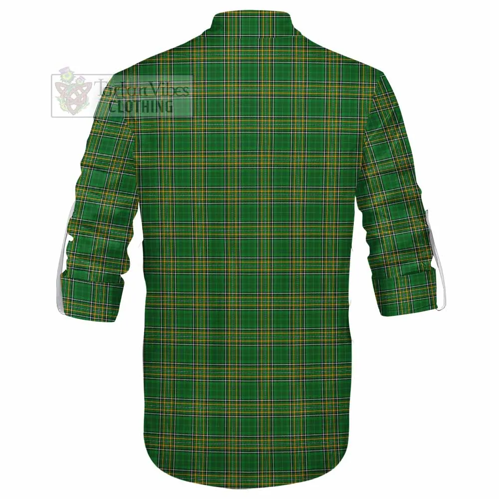 Baillie Irish Clan Tartan Ghillie Kilt Shirt with Coat of Arms