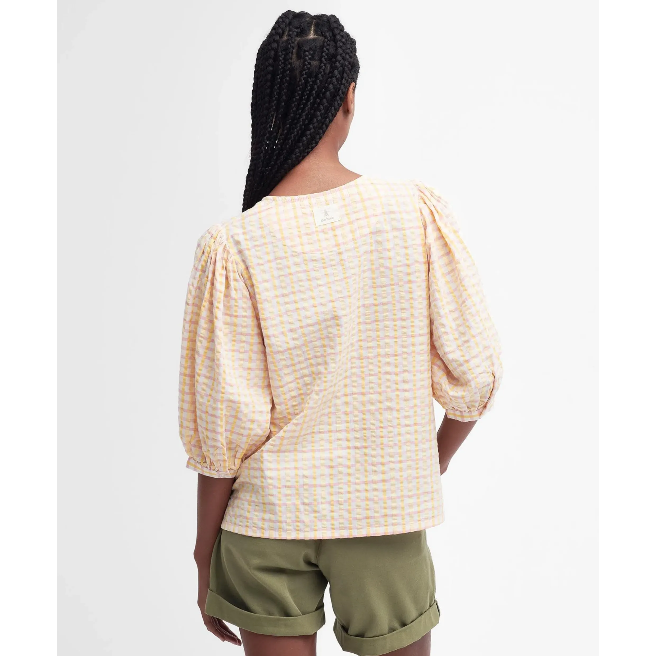 Barbour Belmont Blouse Top Mallow Pink Check LSH1609PI31