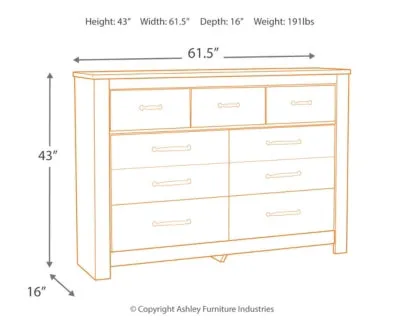 Bellaby Queen Crossbuck Panel Bed with Dresser