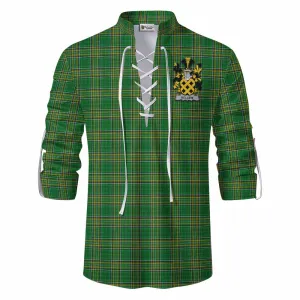 Bellew Irish Clan Tartan Ghillie Kilt Shirt with Coat of Arms