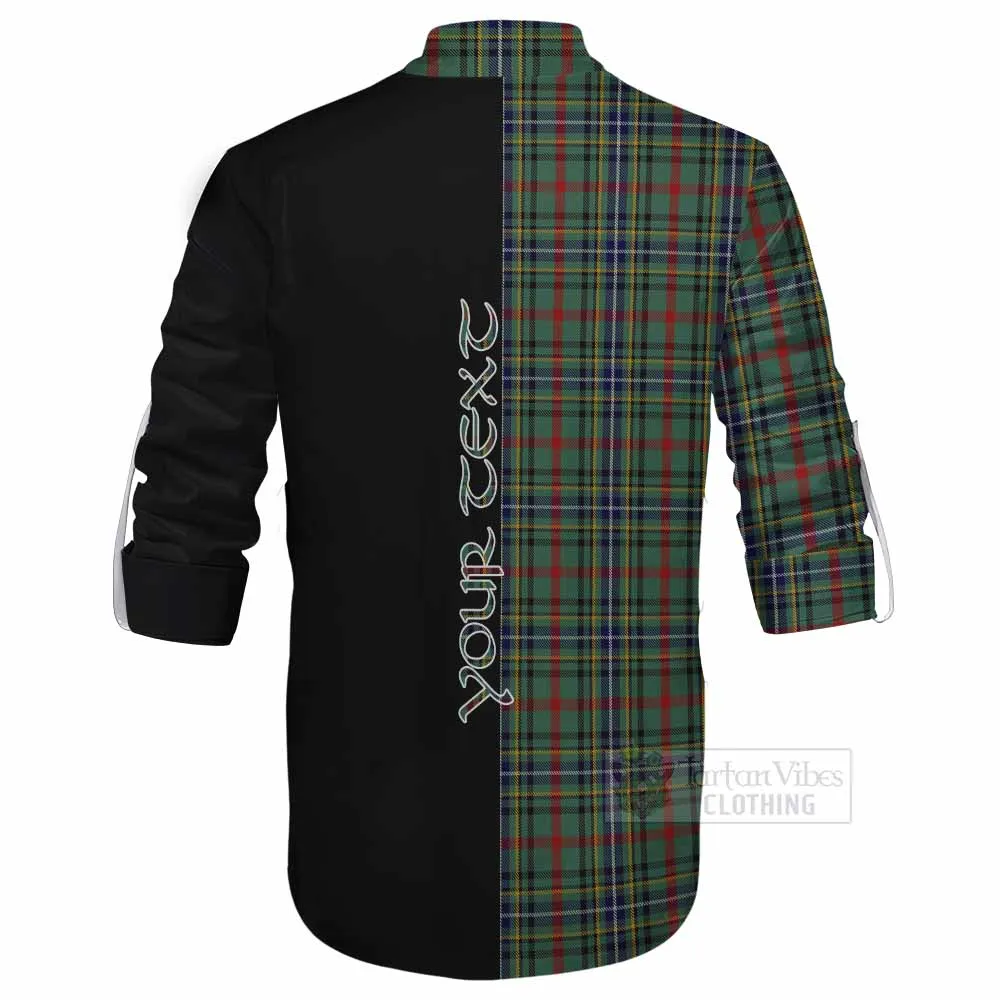 Bisset Tartan Ghillie Kilt Shirt with Family Crest and Half Of Me Style