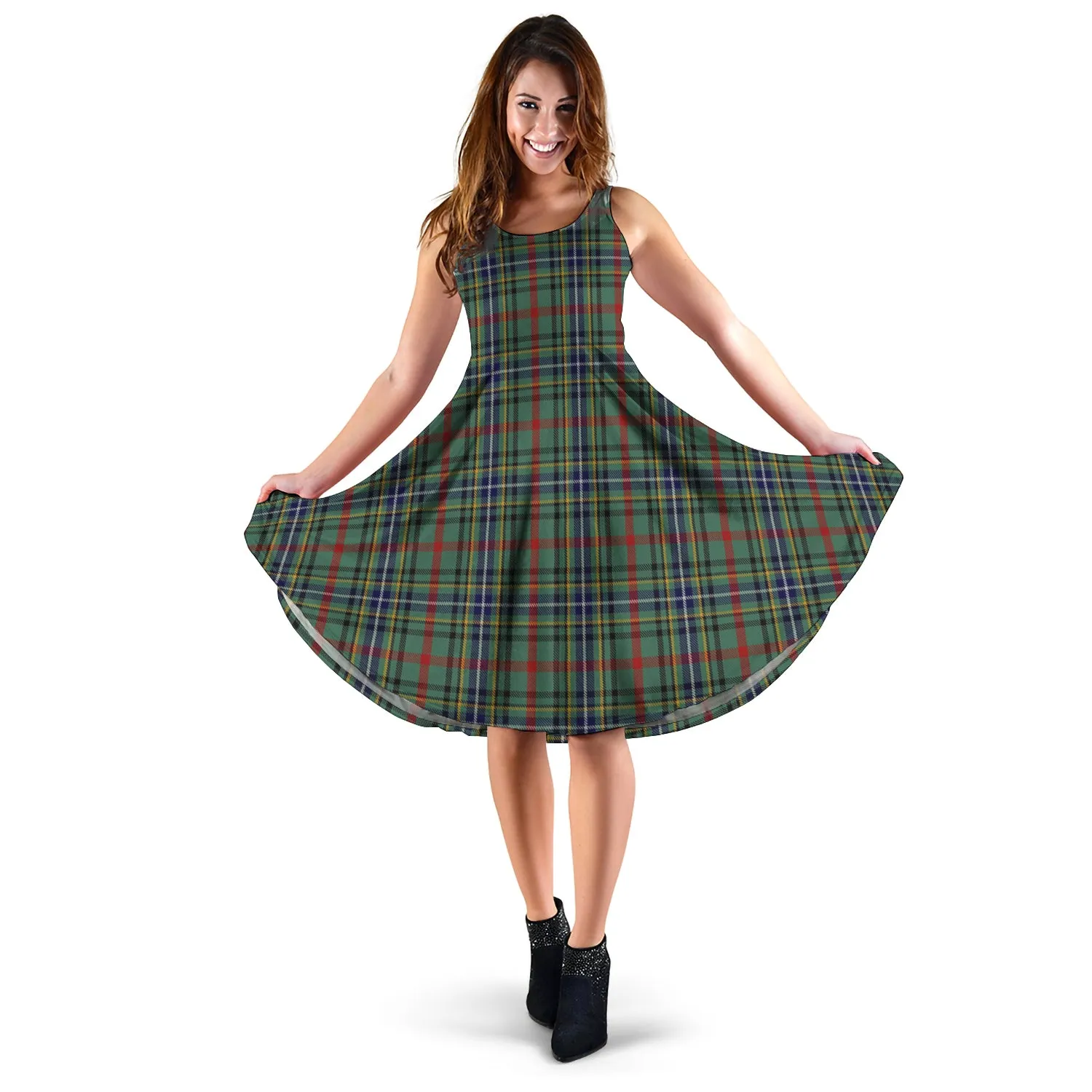 Bisset Tartan Sleeveless Midi Womens Dress