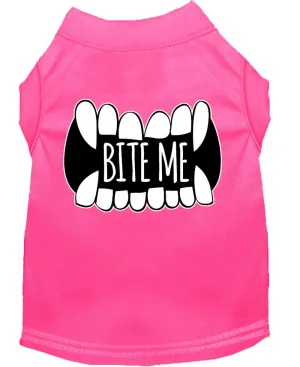 Bite Me Screen Print Dog Shirt Bright Pink Lg (14)