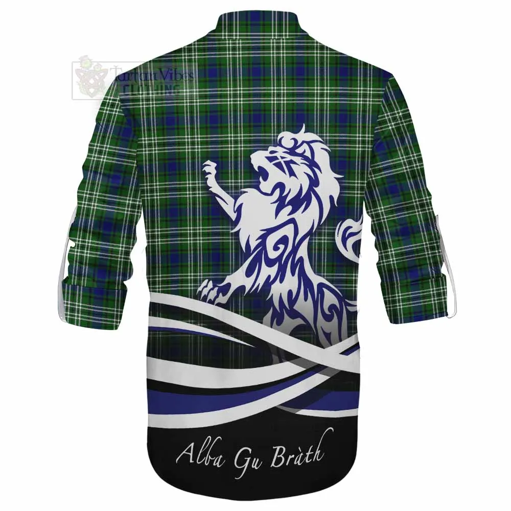 Blackadder Tartan Ghillie Kilt Shirt with Alba Gu Brath Regal Lion Emblem