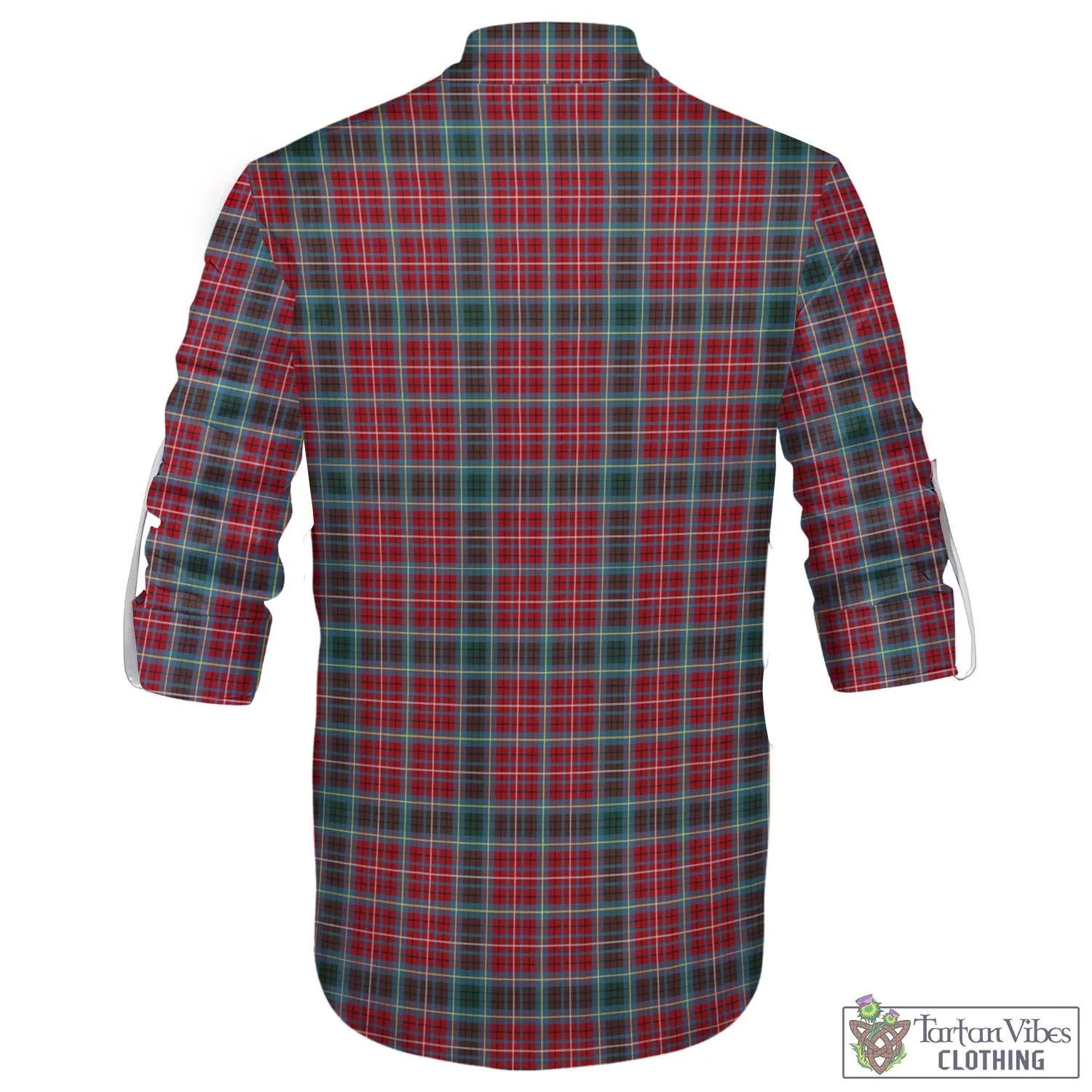 British Columbia Province Canada Tartan Men's Scottish Traditional Jacobite Ghillie Kilt Shirt