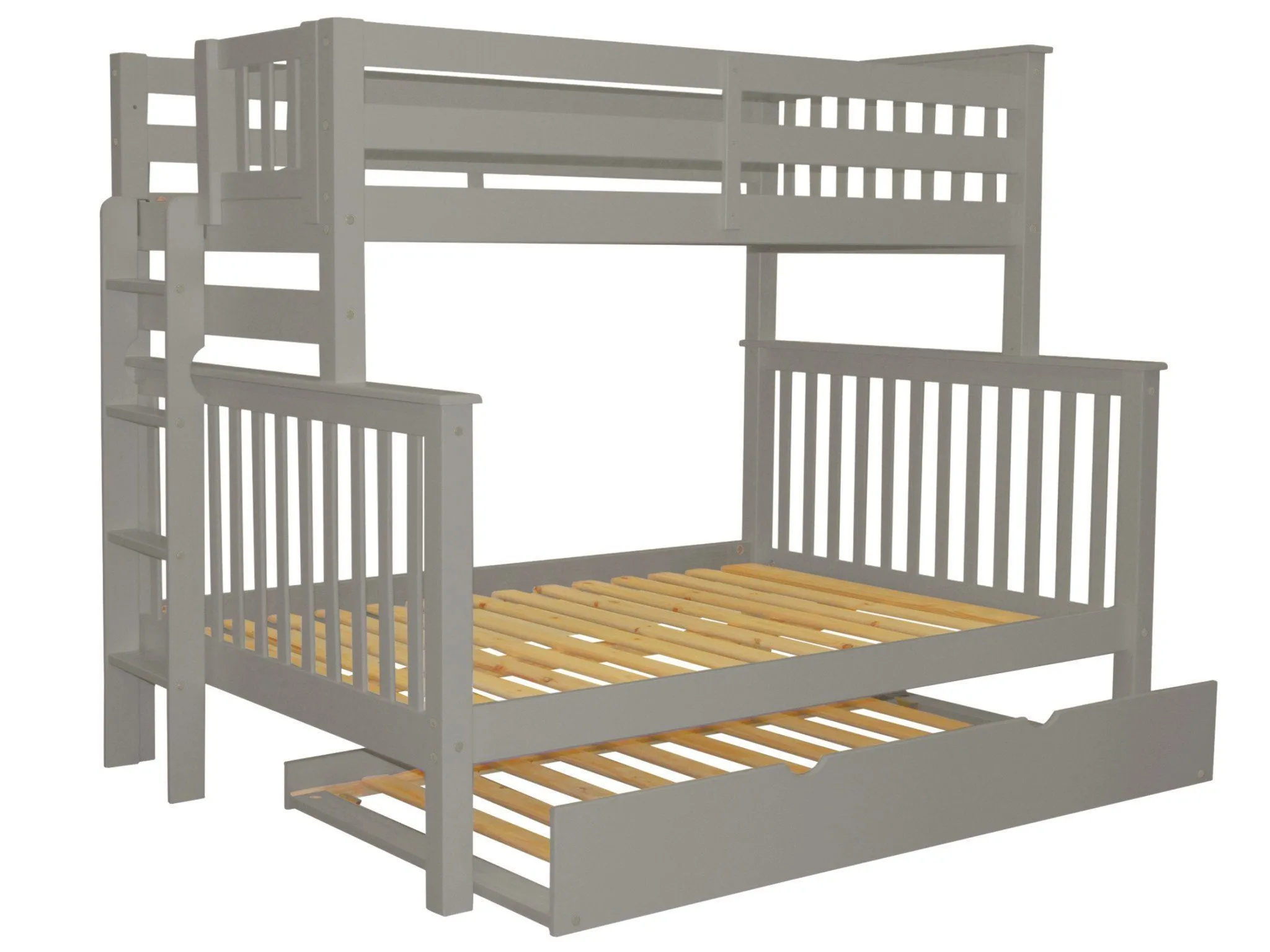 Bunk Beds Twin over Full End Ladder Gray   Trundle