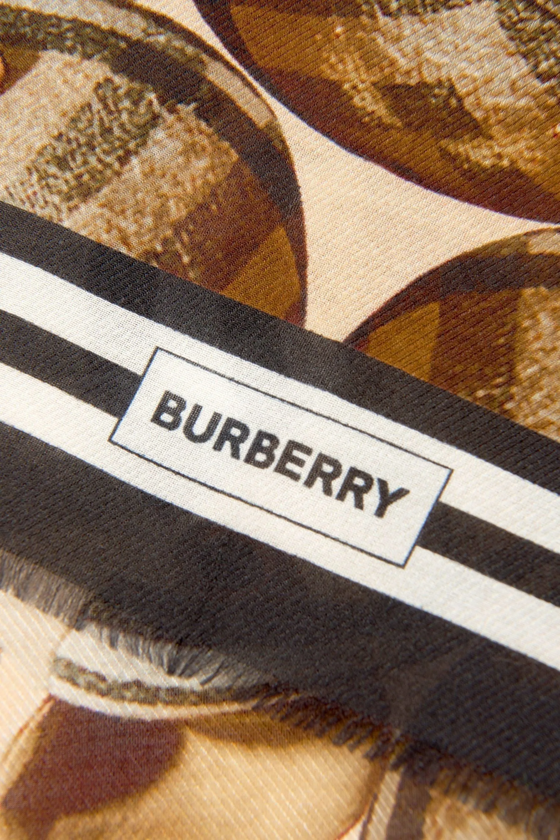 Burberry Unisex Bear Print Silk Scarf