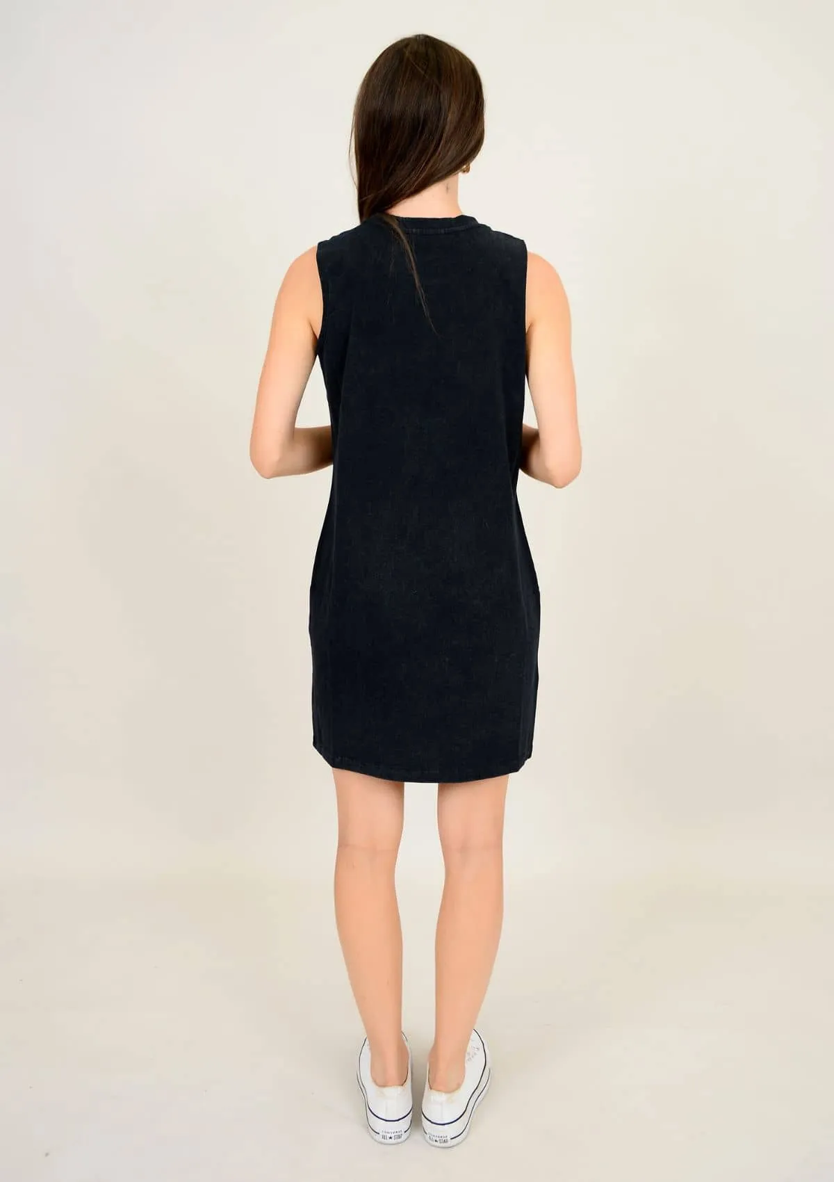 Cereza Sleeveless Tank Dress - Black