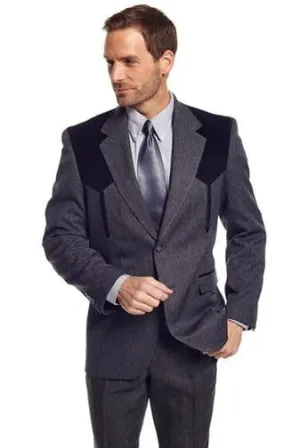 Circle S Mens Charcoal Polyester Boise Sportcoat Jacket Blazer 38 R