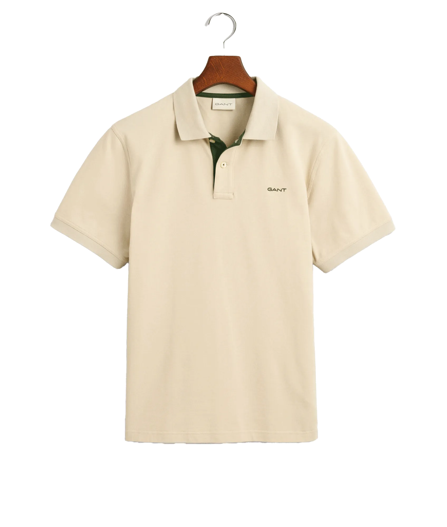 Contrast Piqué Polo Shirt - Beige