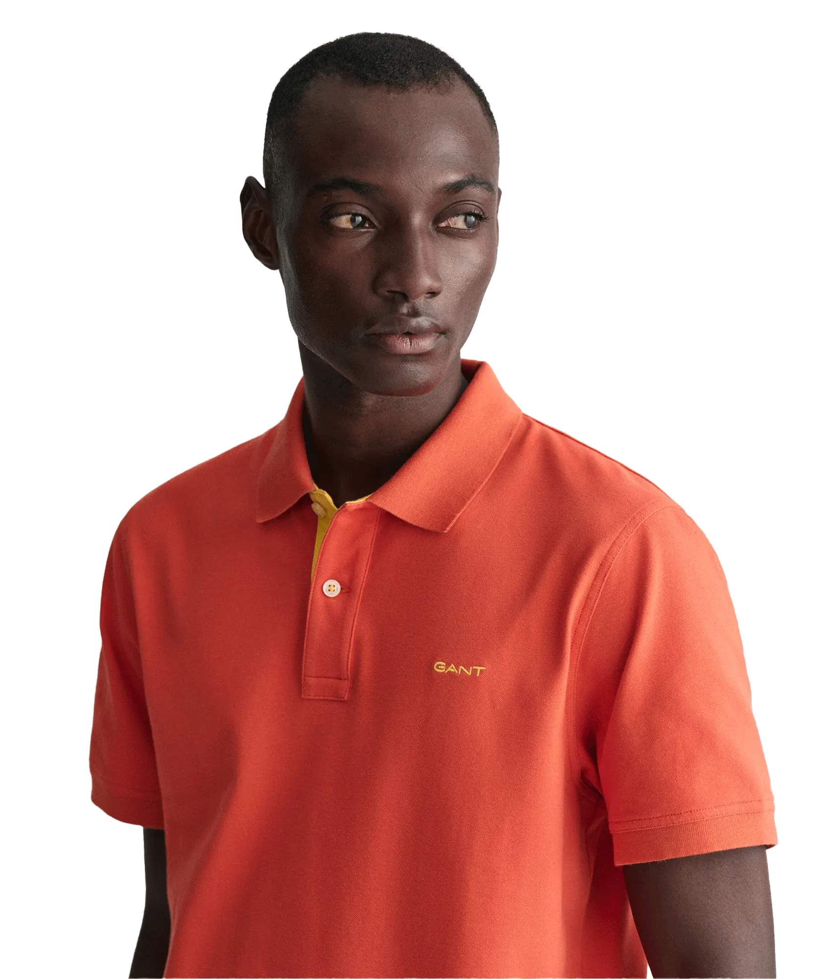 Contrast Piqué Polo Shirt - Orange