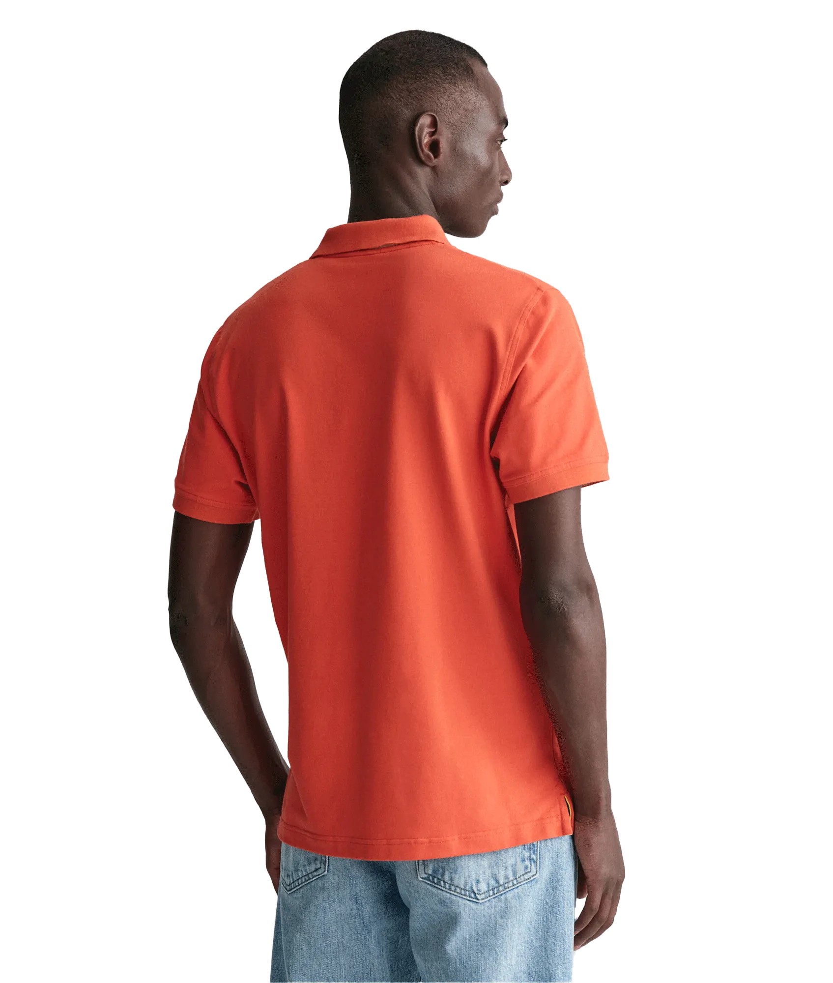 Contrast Piqué Polo Shirt - Orange