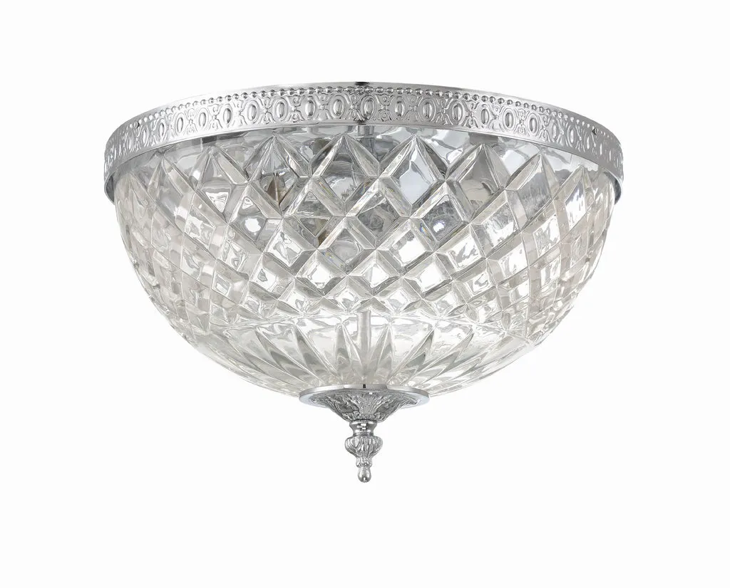 Crystorama 3 Light Polished Chrome Crystal Flush Mount