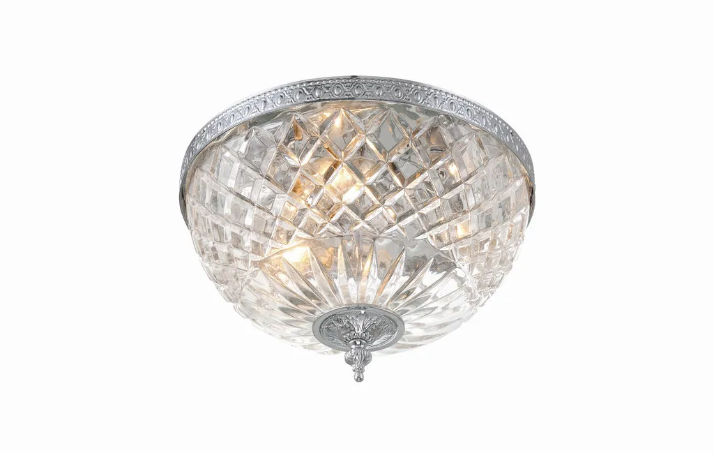 Crystorama 3 Light Polished Chrome Crystal Flush Mount