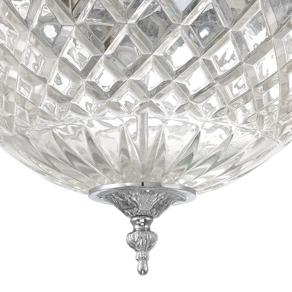 Crystorama 3 Light Polished Chrome Crystal Flush Mount