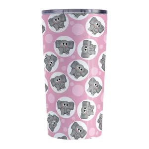 Cute Pink Elephant Pattern Tumbler Cup