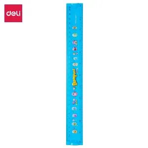 Deli Printed EcoPVC Flexible Ruler 30cm Translu. Blue