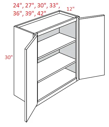 EB22-3330 Elegant Dove Assembled 33x30 Wall Cabinet