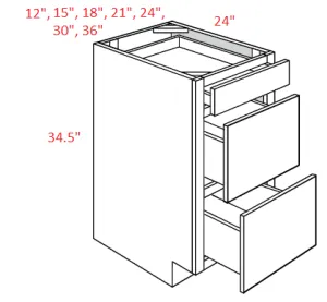 EB22-DB24 Elegant Dove Assembled 24" Drawer Base Cabinet