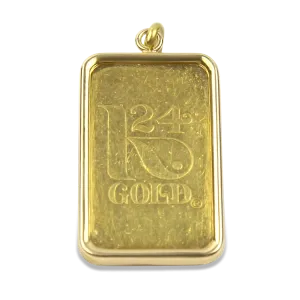 Estate 24K Yellow Gold Bar Pendant