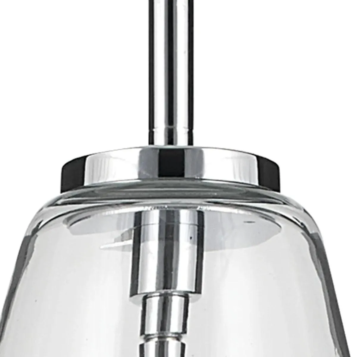 Everly 15" 1-Light Cone Pendant Light with Clear Glass, Chrome Finish