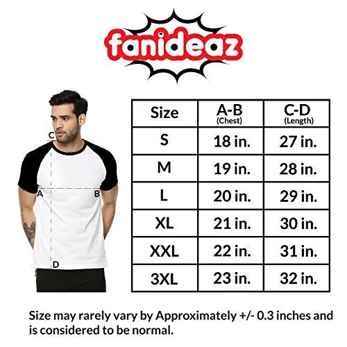 Fanideaz Mens Round Neck Half Sleeve Raglan Fancy V for Vendetta Premium Cotton Tshirt_Black_L