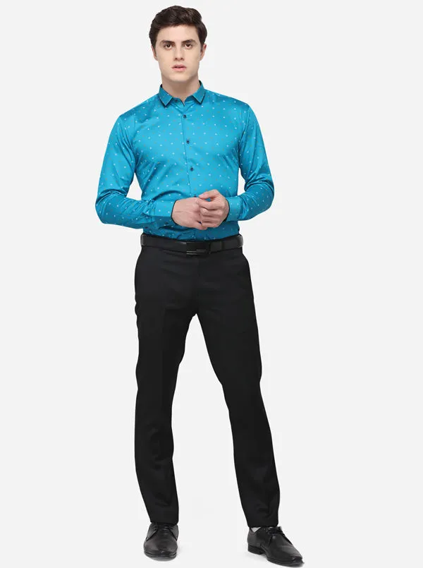 Firozi Printed Slim Fit Party Wear Shirt | Greenfibre