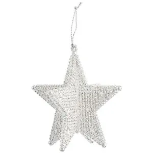 Gisela Graham Silver 3D 5 Point Star Tree Decoration