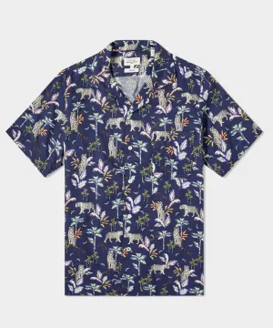 Hartford Blue Jungle Short Sleeve Shirt