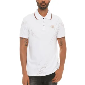 Italian Print Collared Polo Shirt