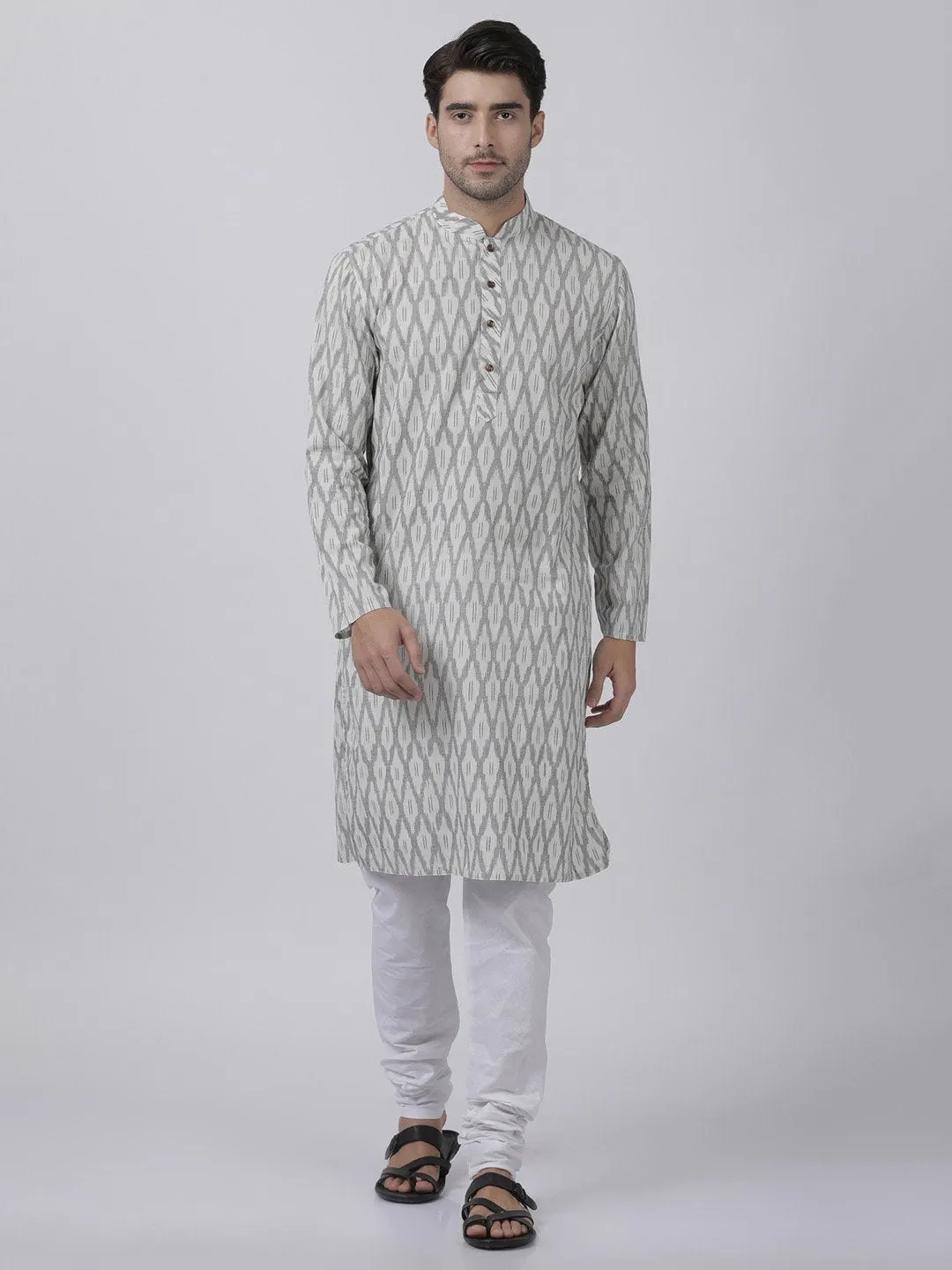 Jashvi Men's White Pure Cotton Kurta and Pyjama Set