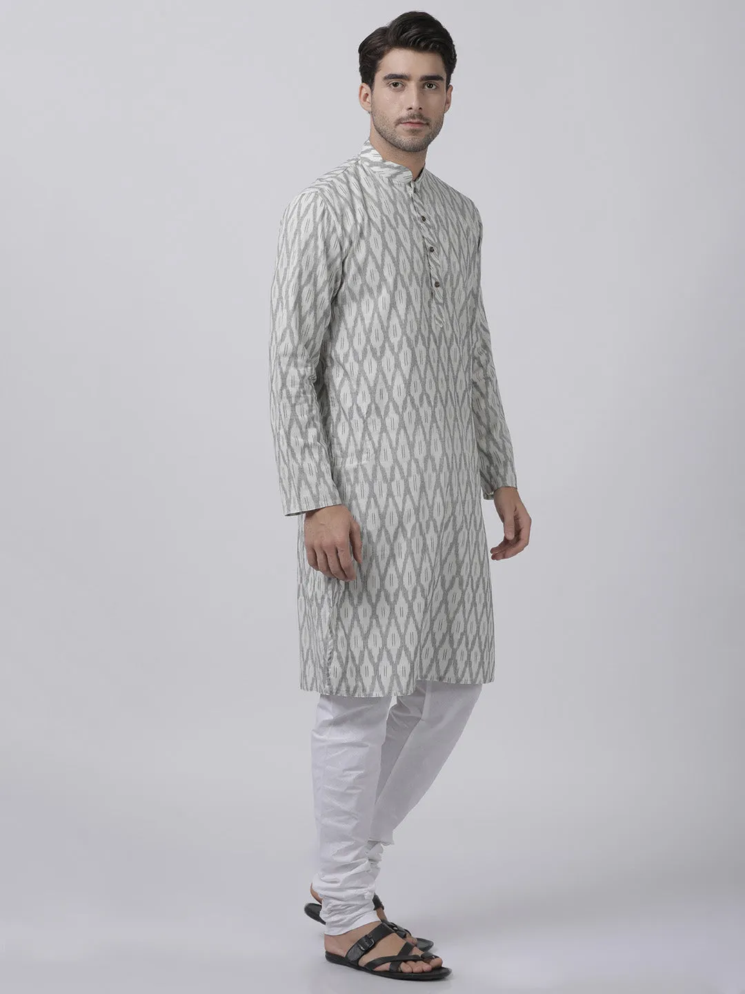 Jashvi Men's White Pure Cotton Kurta and Pyjama Set