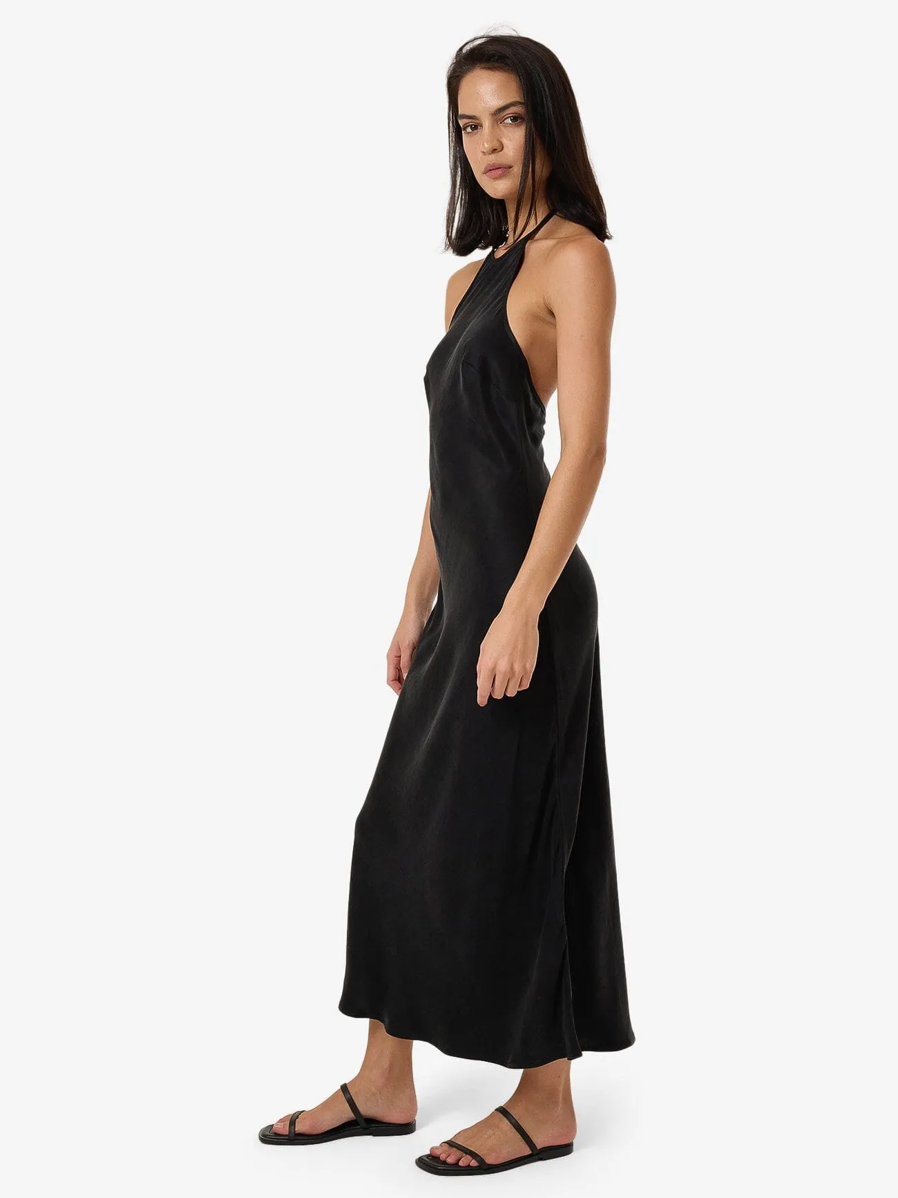 Jett Halter Bias Dress - Black