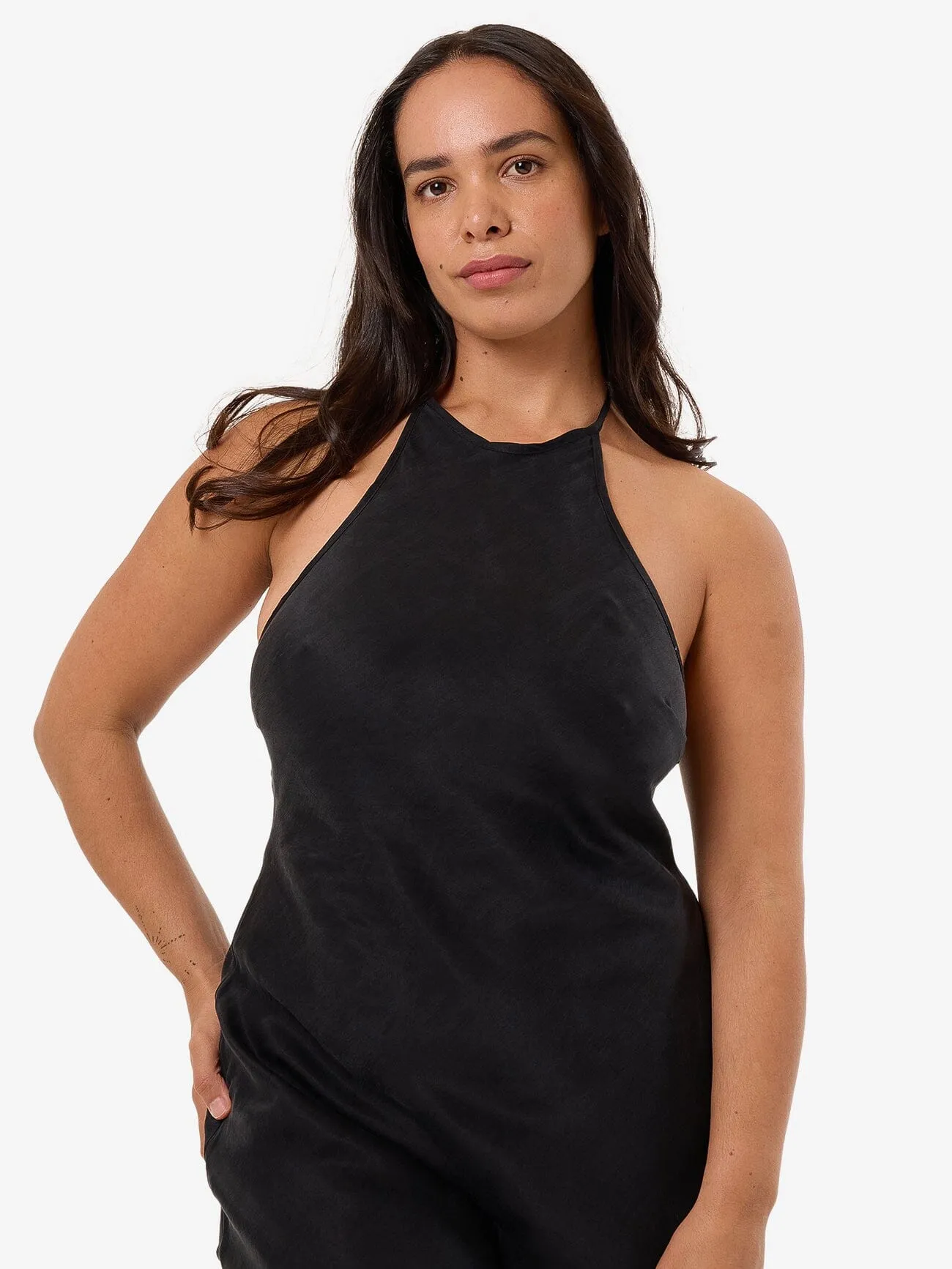 Jett Halter Bias Dress - Black