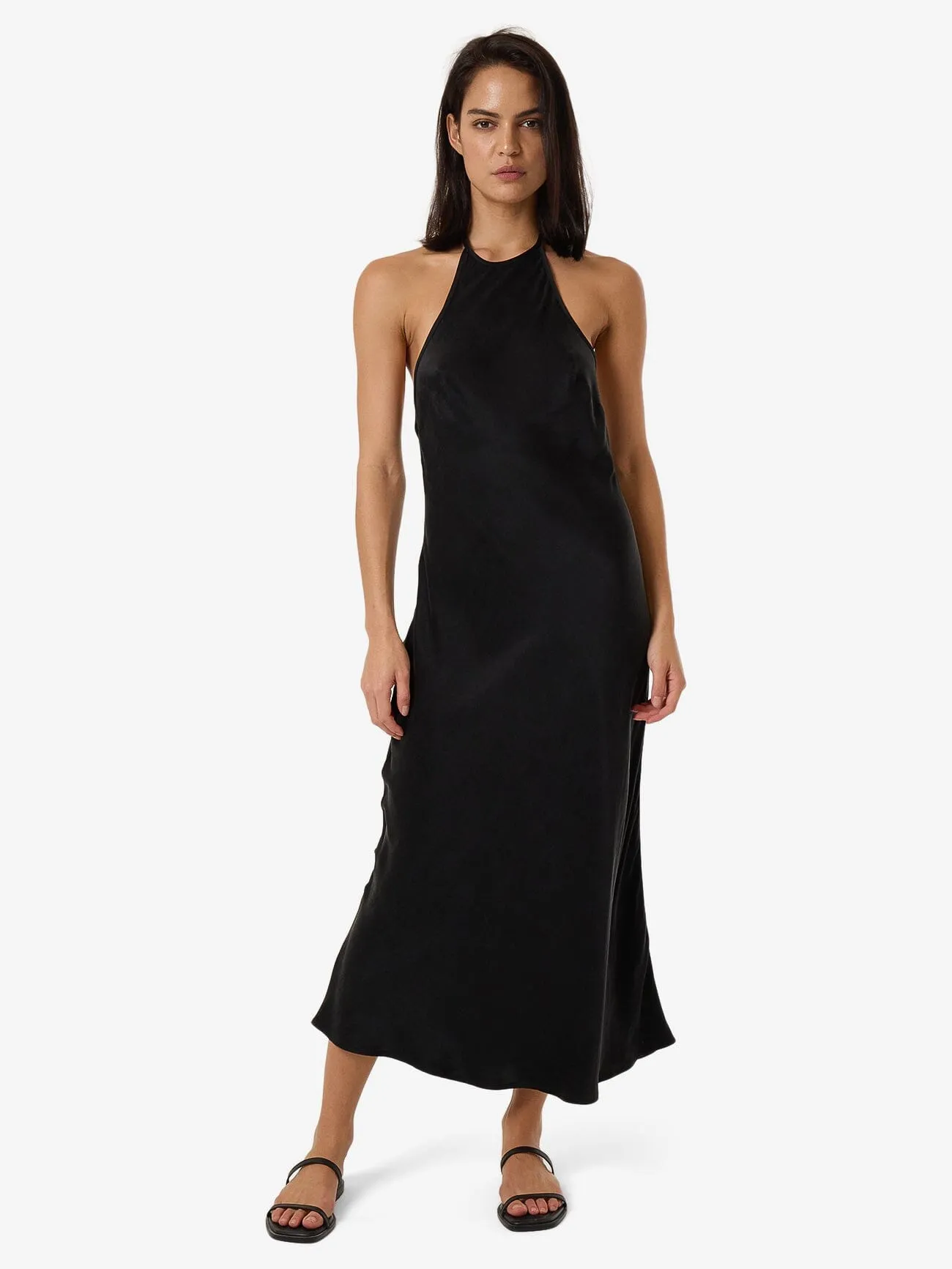 Jett Halter Bias Dress - Black