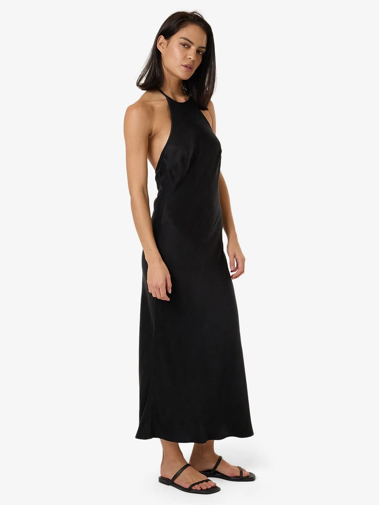 Jett Halter Bias Dress - Black