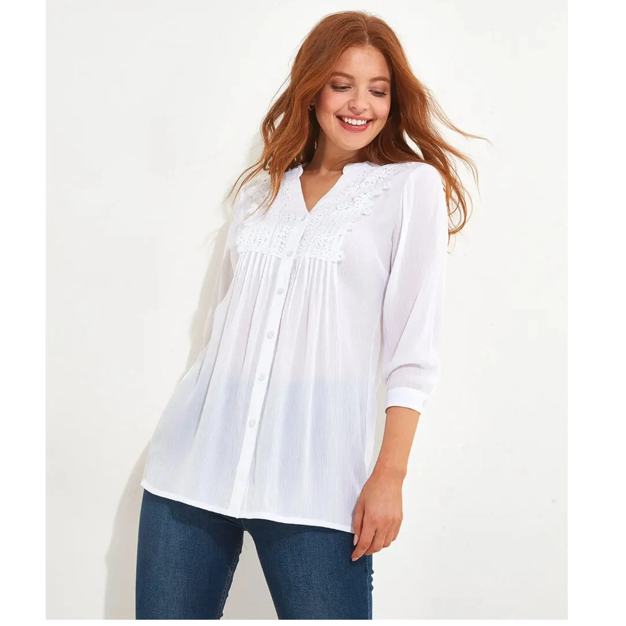 Joe Browns 8 White Favourite Longline Blouse