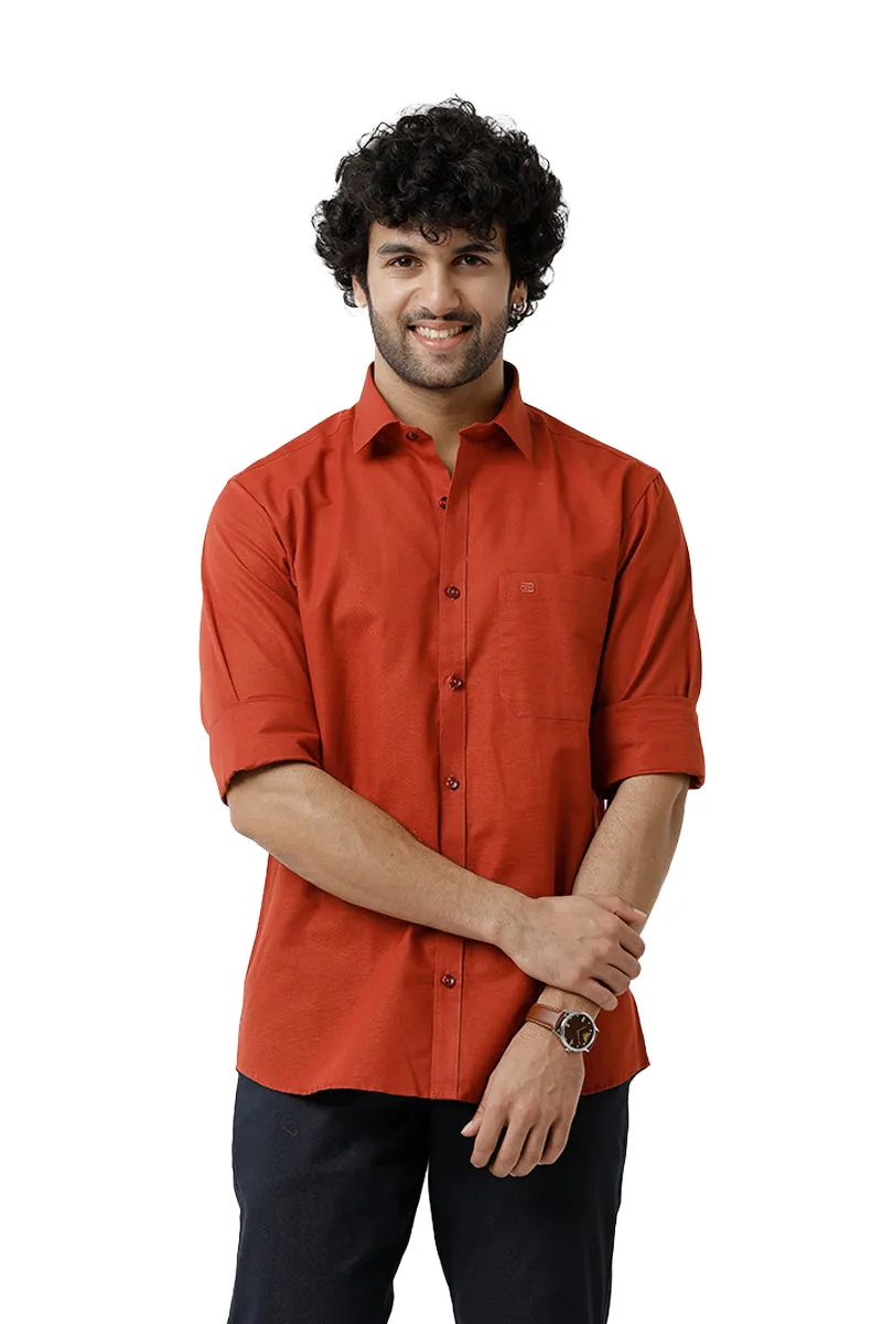 Jute Classic - Kavi Orange Formal Shirt For Men | Ariser