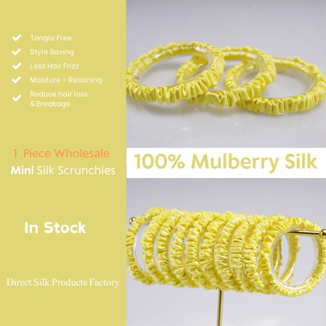 Lemon silk scrunchies mini