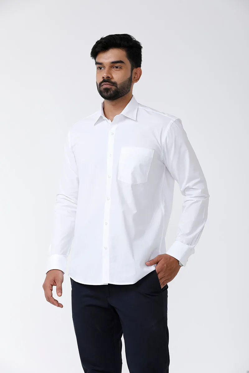 Liberty - 100% Cotton Formal White Shirts For Men | Uathayam