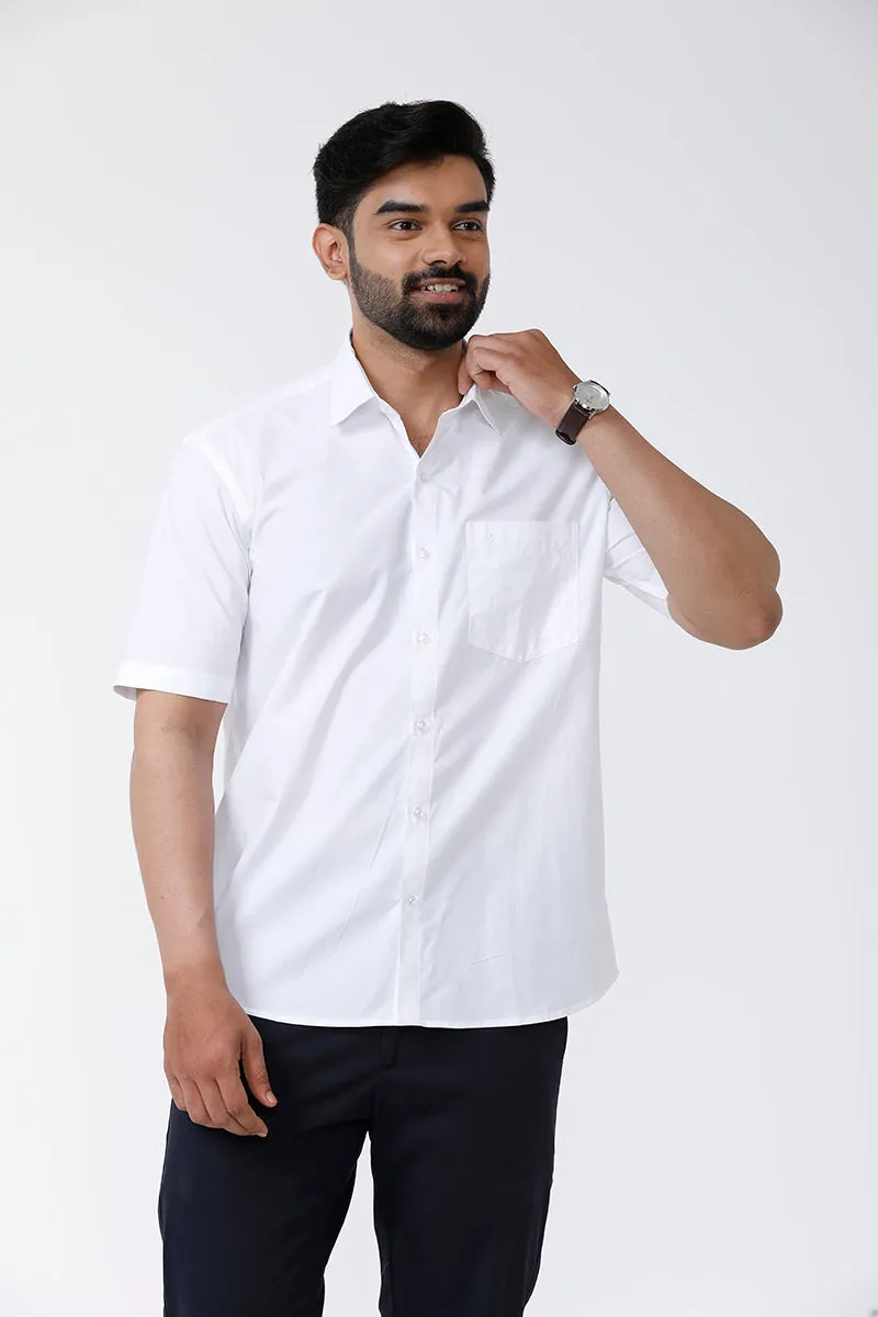 Liberty - 100% Cotton Formal White Shirts For Men | Uathayam