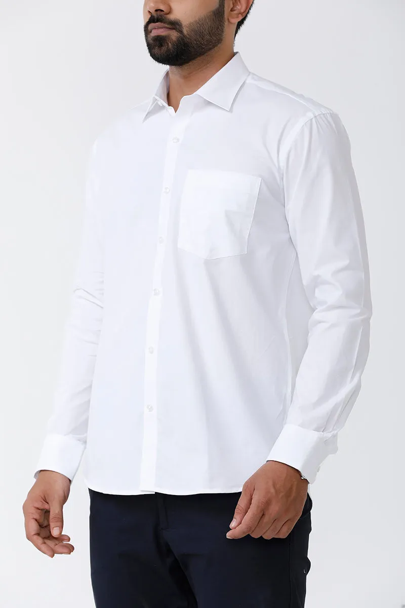 Liberty - 100% Cotton Formal White Shirts For Men | Uathayam